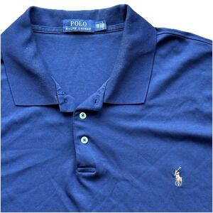 Polo Ralph Lauren Men's 3XB 3XL Blue Short Sleeve Polo Shirt Flesh Colored Pony